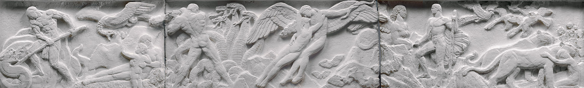 Sculpture, maquette, bas-relief, de Sylvestre Clerc, "Légendes antiques I", 1932-1935. Photo Daniel Martin