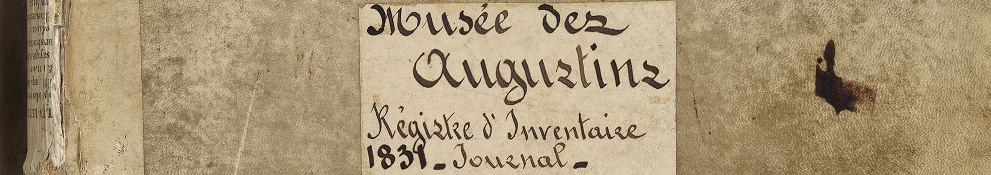 Couverture du registre d'inventaire du musée des Augustins, daté 1831.