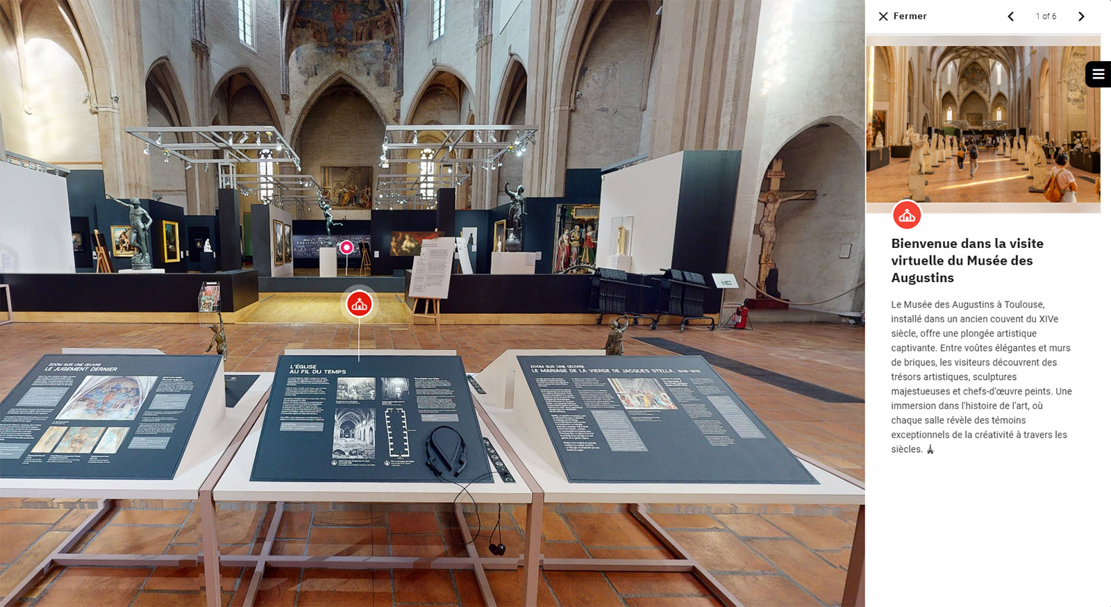 capture d'écran de la visite virtuelle de l'église du musée des Augustins.