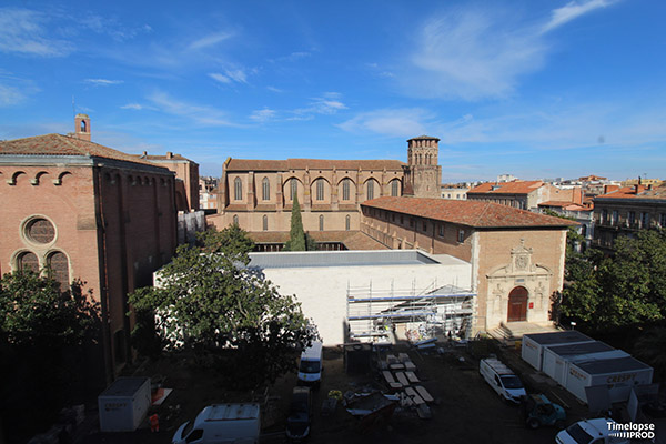 Vue du musée côté rue de Metz avec nouveau pavillon d'accueil en chantier. Photo Timelapseprod