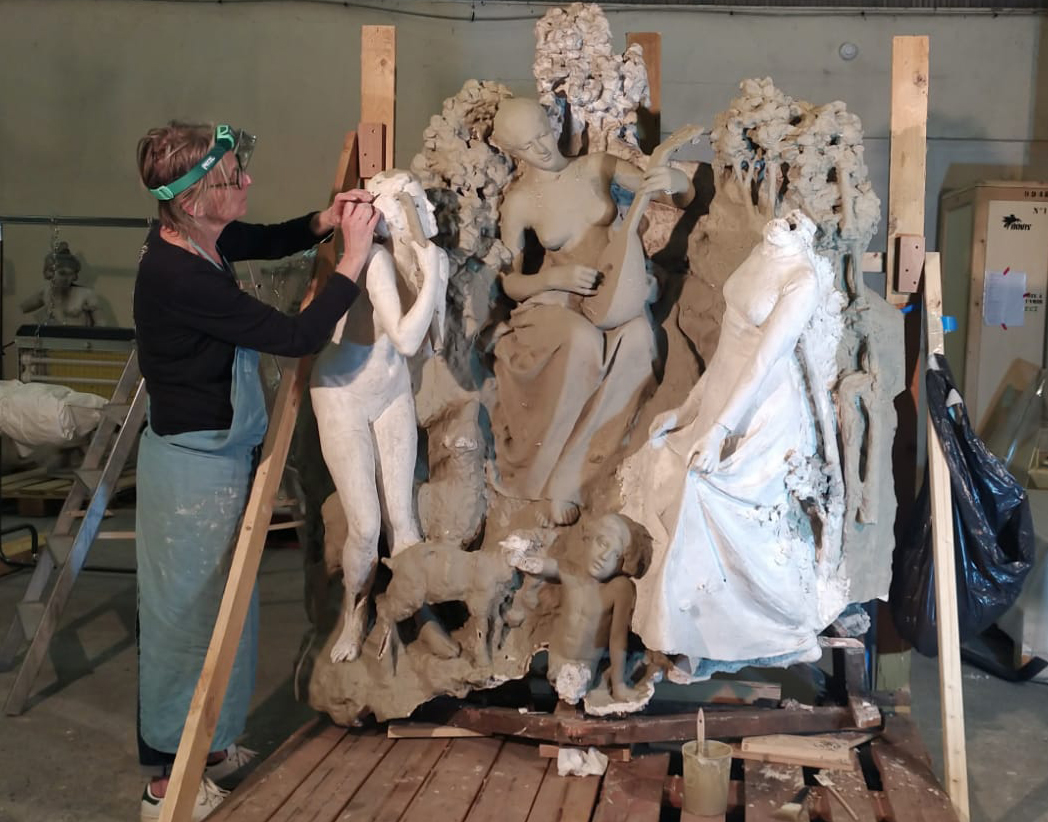 Restauration du plâtre "La musique" d'Alexandre Falguière