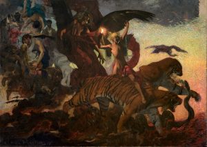 Henri MARTIN, La course à l’abîme, huile sur toile, 1882