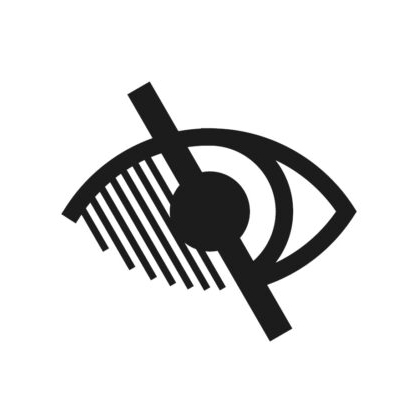 Pictogramme oeil barré pour les personnes à handicap visuel